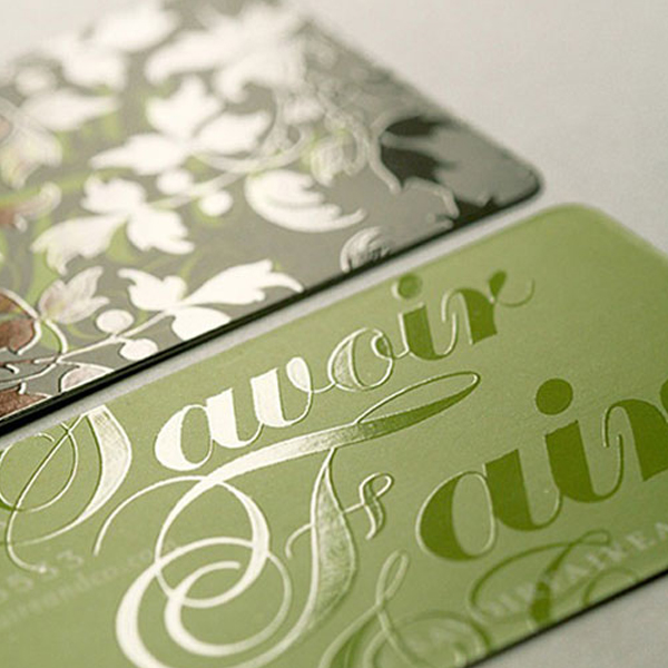 Impression de Carte daffaire Laminée Mat avec Spot UV